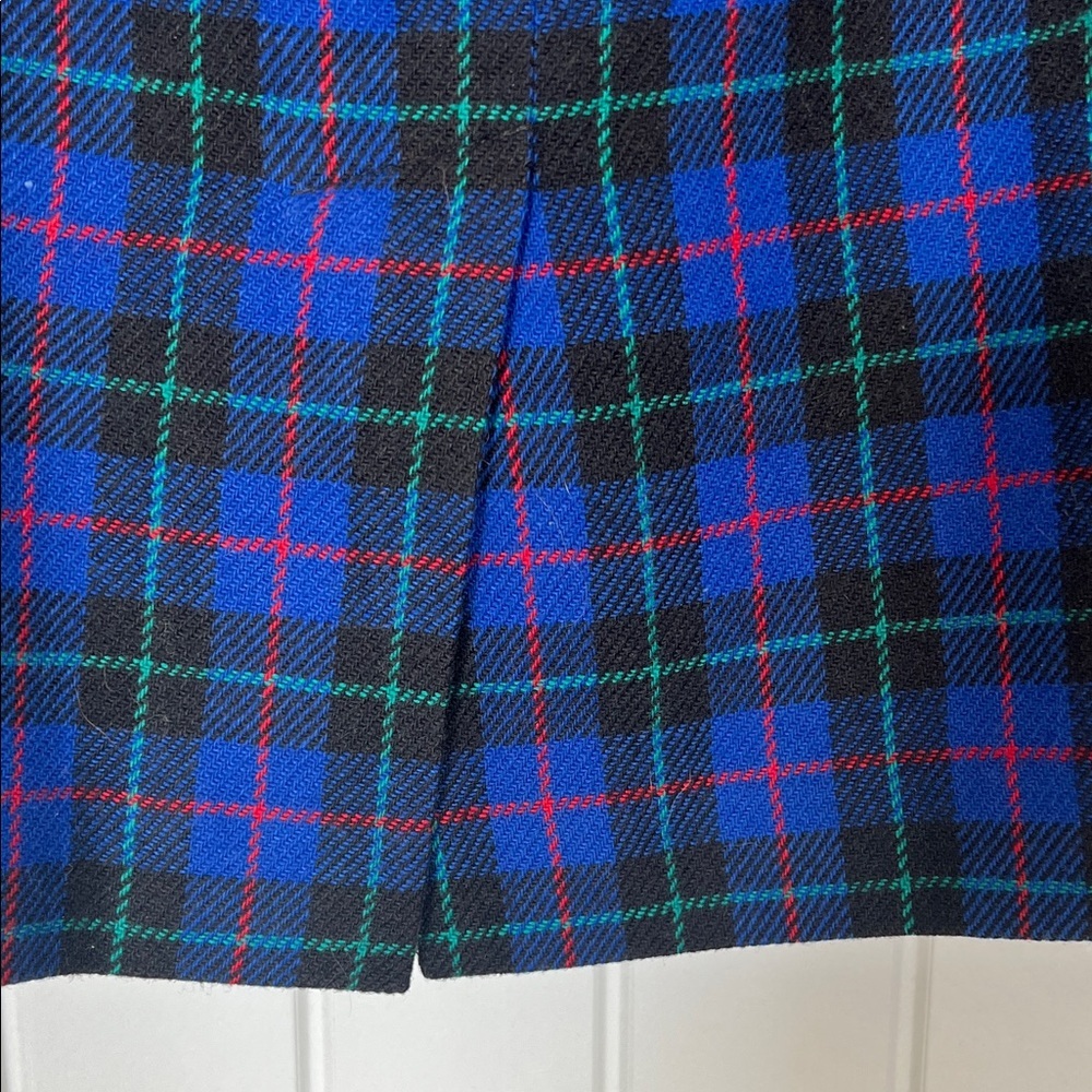 Vintage Talbots Navy and Black Checkered Pencil Skirt - Picture 4 of 11